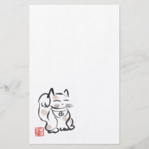 Artigos de papelaria afortunados do gato de Maneki