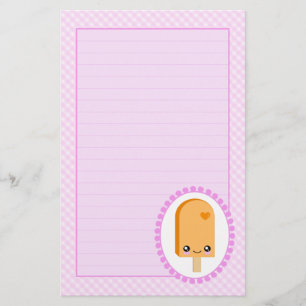 Artigos de papelaria alaranjados de Kawaii da