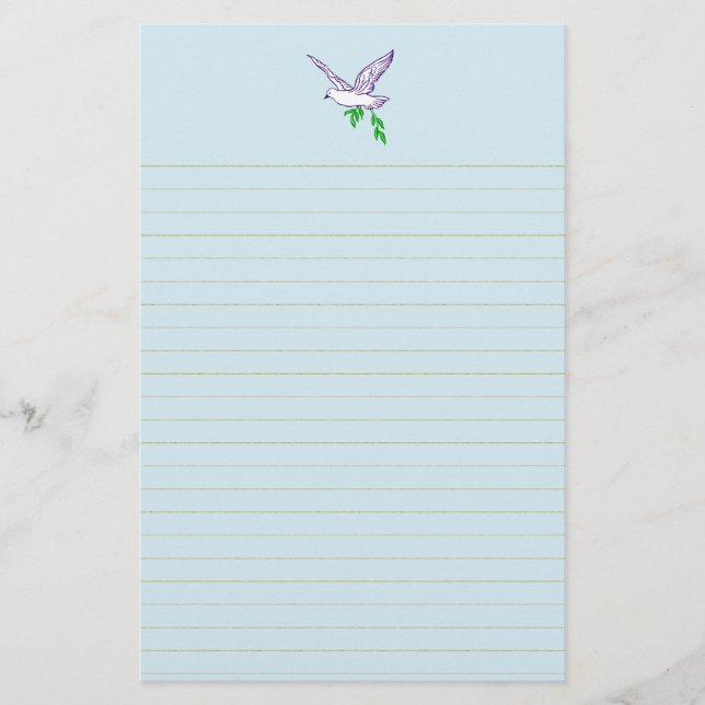 Artigos de papelaria alinhados de Brance da pomba (Frente)