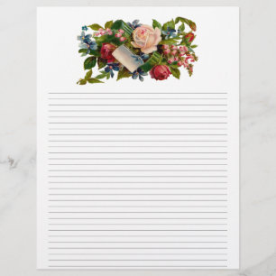 Artigos de papelaria alinhados florais do