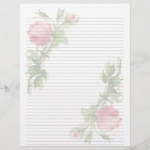Artigos de papelaria alinhados florais do