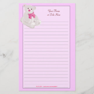 Artigos de papelaria alinhados Teddybear