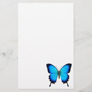 Artigos de papelaria azuis da borboleta de Ulysses