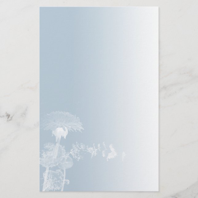 Artigos de papelaria azuis do dente-de-leão (Frente)