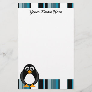 Artigos de papelaria bonitos do pinguim - azul