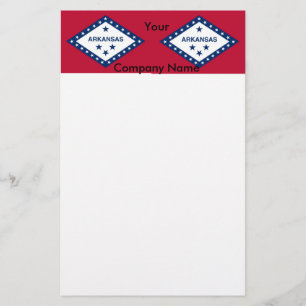 Artigos de papelaria com a bandeira de Arkansas