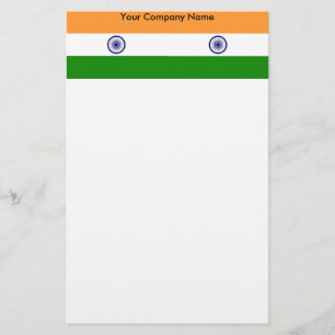 Artigos de papelaria com a bandeira de India