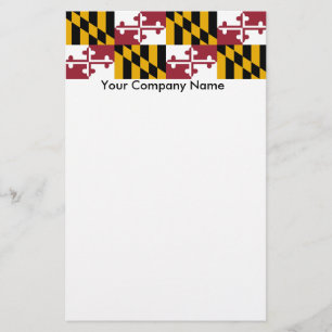 Artigos de papelaria com a bandeira de Maryland