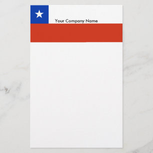 Artigos de papelaria com a bandeira do Chile