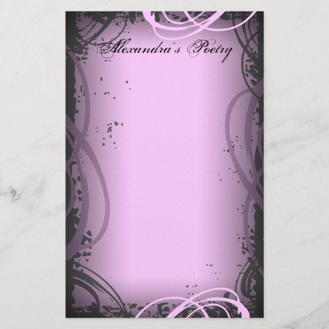 Artigos de papelaria cor-de-rosa da poesia do (Frente)