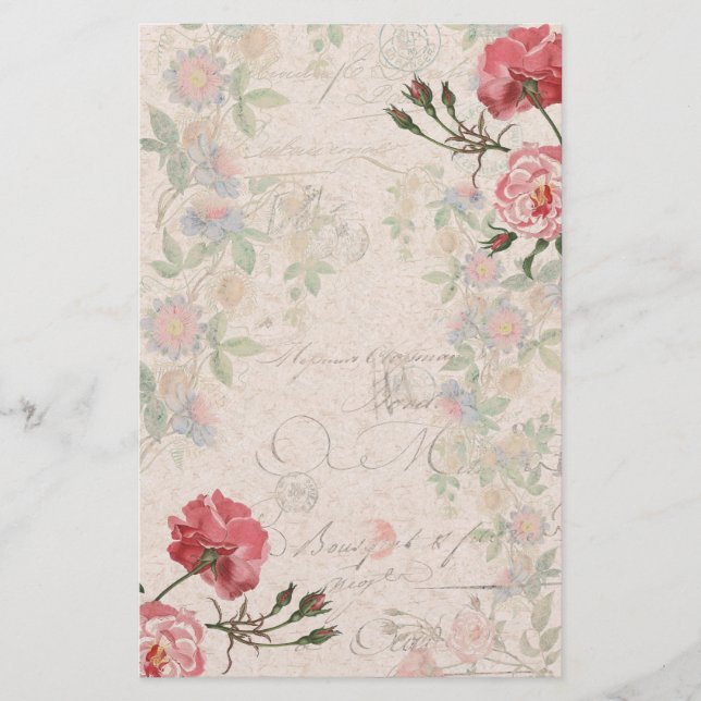 Artigos de papelaria cor-de-rosa do Passionflower (Frente)