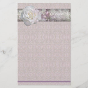 Artigos de papelaria cor-de-rosa florais