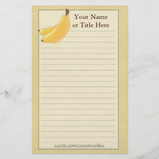 Artigos de papelaria da banana