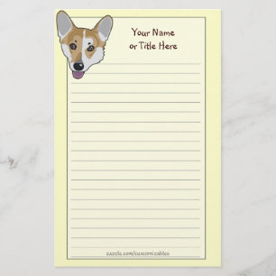Artigos de papelaria da cara do Corgi
