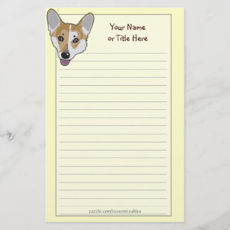 Artigos de papelaria da cara do Corgi