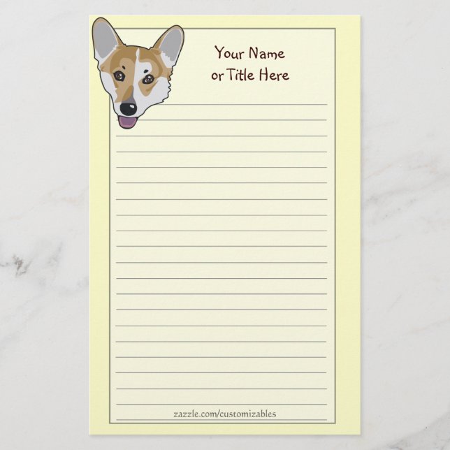 Artigos de papelaria da cara do Corgi (Frente)