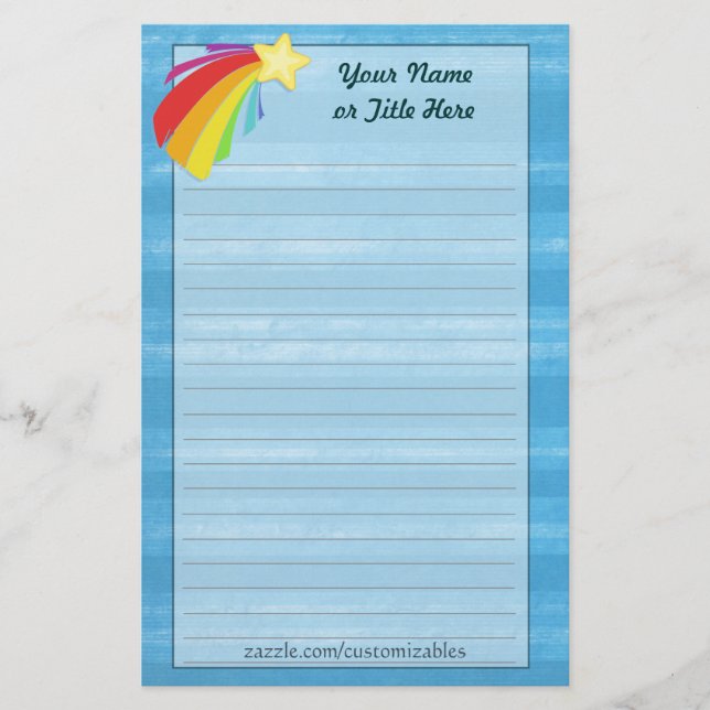 Artigos de papelaria da estrela de tiro (Frente)