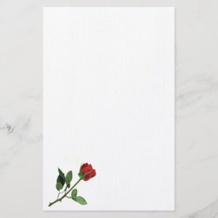 Artigos de papelaria da rosa vermelha
