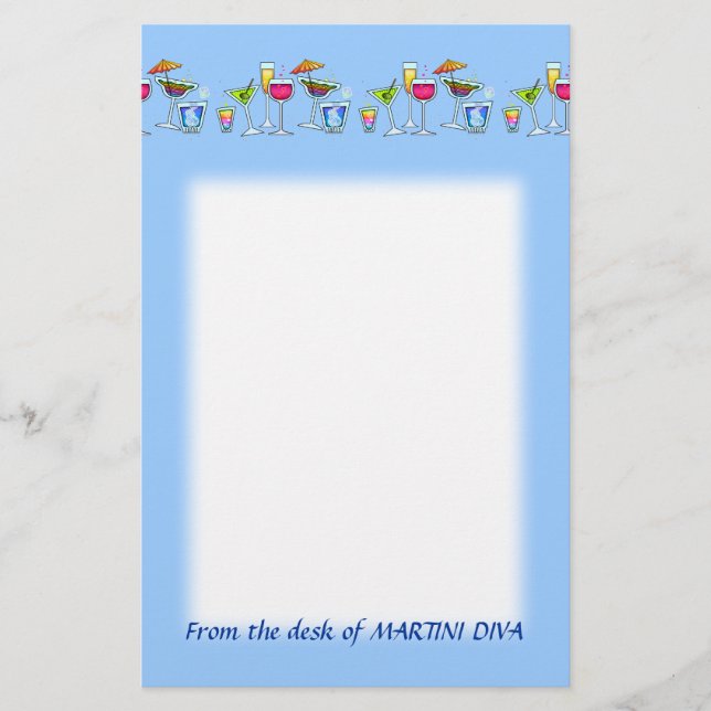 ARTIGOS DE PAPELARIA DE 6 VIDROS DE COCKTAIL (Frente)