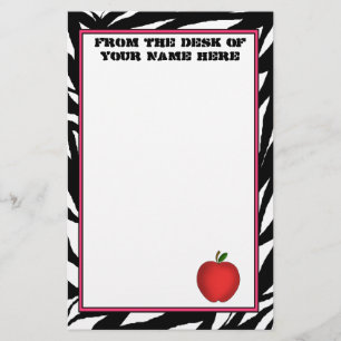 Artigos de papelaria de Apple da zebra