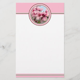 Artigos de papelaria de florescência cor-de-rosa