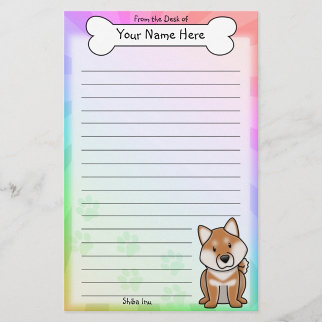 Artigos de papelaria de Kawaii Shiba Inu (Frente)