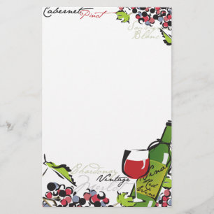Artigos de papelaria do amante de vinho
