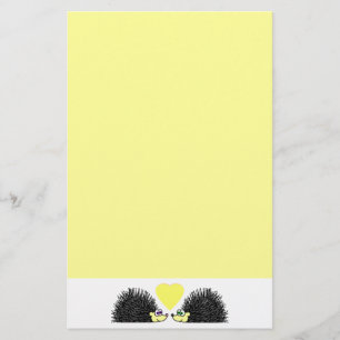 Artigos de papelaria do amor do ouriço - amarelo