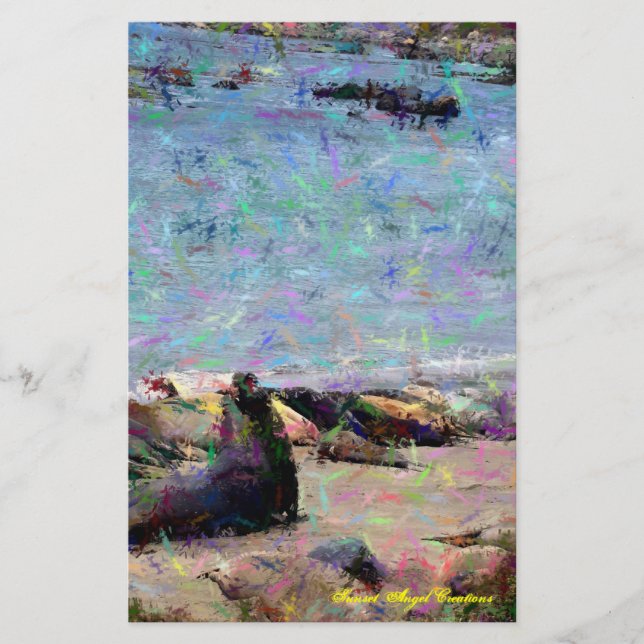 Artigos de papelaria do anjo do por do sol do selo (Frente)