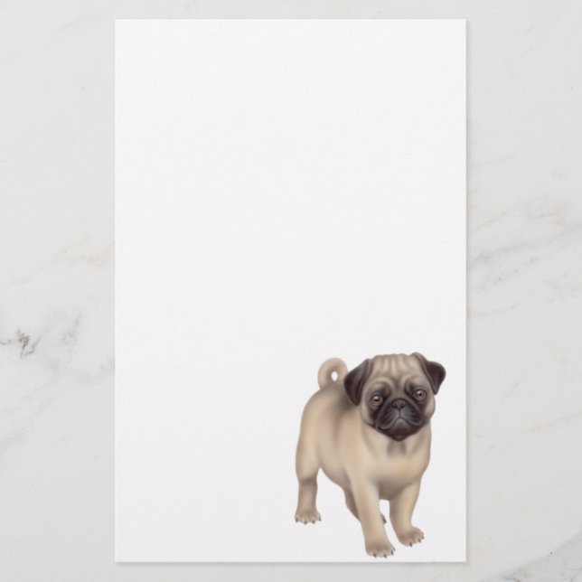 Artigos de papelaria do filhote de cachorro do Pug (Frente)