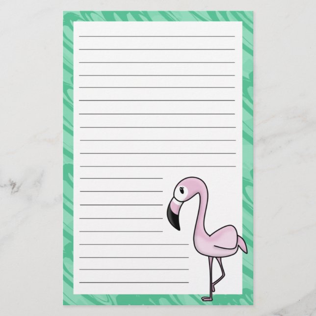 Artigos de papelaria do flamingo de Kawaii (Frente)