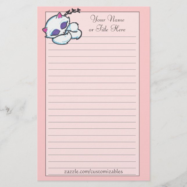 Artigos de papelaria do gatinho do sono (Frente)