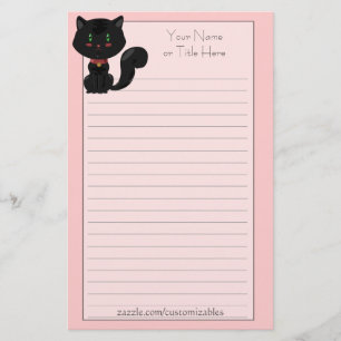 Artigos de papelaria do gato preto