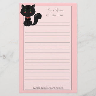 Artigos de papelaria do gato preto