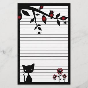 Artigos de papelaria do gato preto