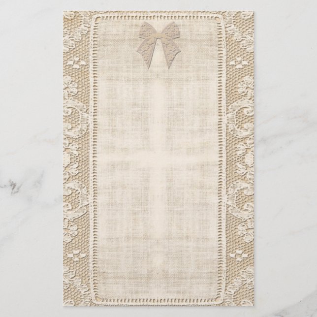 Artigos de papelaria do laço do vintage (Frente)