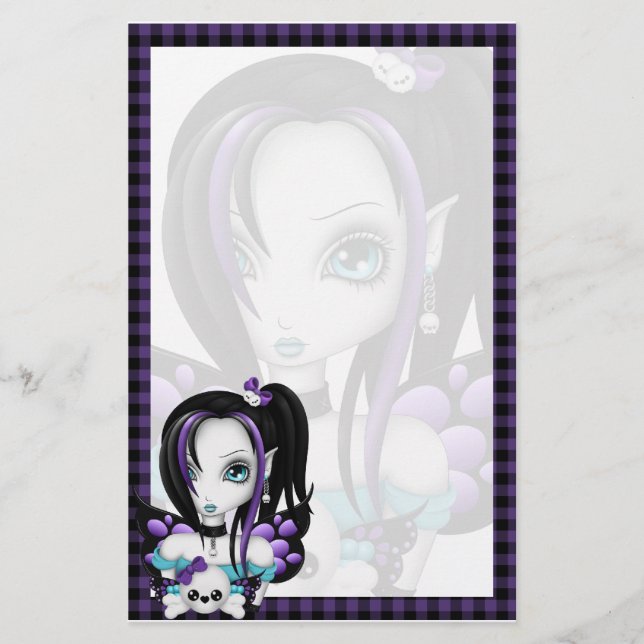 Artigos de papelaria do país das fadas do crânio (Frente)