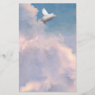 artigos de papelaria do porco do vôo