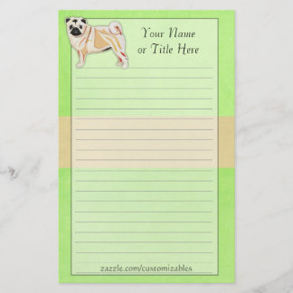 Artigos de papelaria do Pug