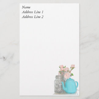 Artigos de papelaria do tempo do chá