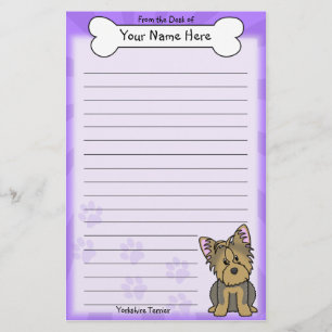 Artigos de papelaria do yorkshire terrier de
