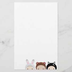 Artigos de papelaria dos animais do bebê de Chibi
