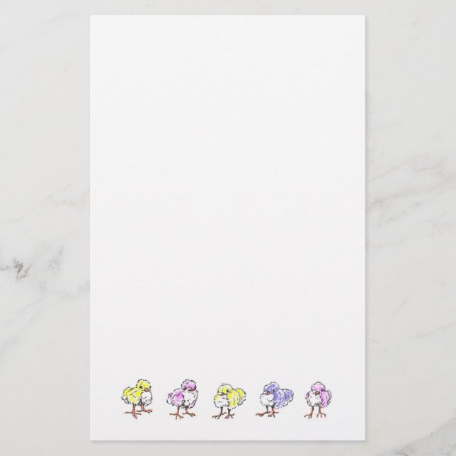 Artigos de papelaria dos pintinhos da páscoa (Frente)