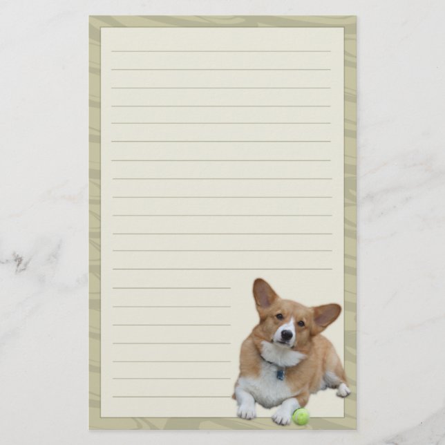 Artigos de papelaria elegantes do Corgi de Galês (Frente)
