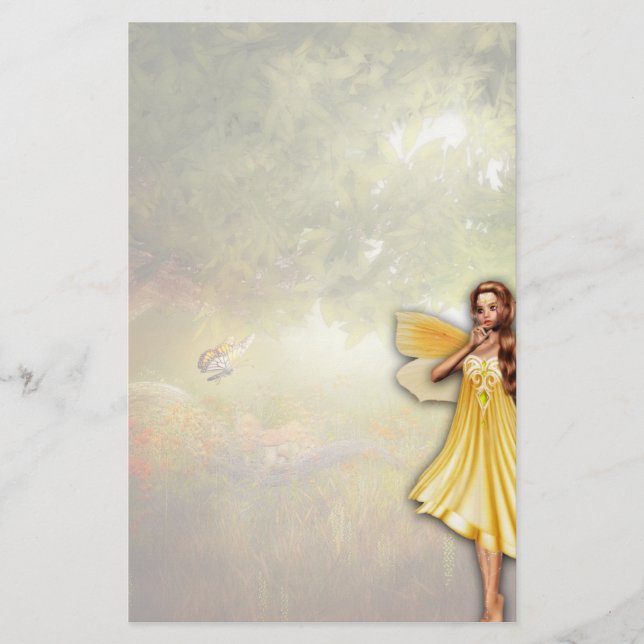 Artigos de papelaria feericamente dourados (Frente)