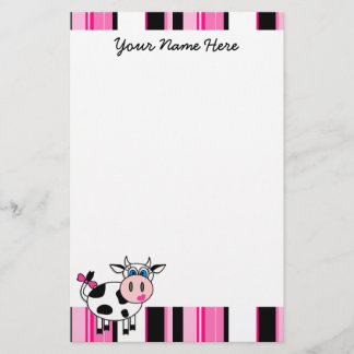 Artigos de papelaria felizes da vaca da menina