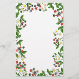 Artigos de papelaria florais da framboesa preta