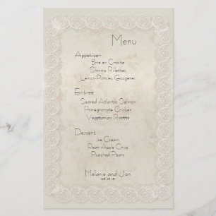 Artigos de papelaria florais do menu do casamento