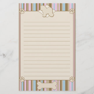 Artigos de papelaria listrados de Bichon Frise