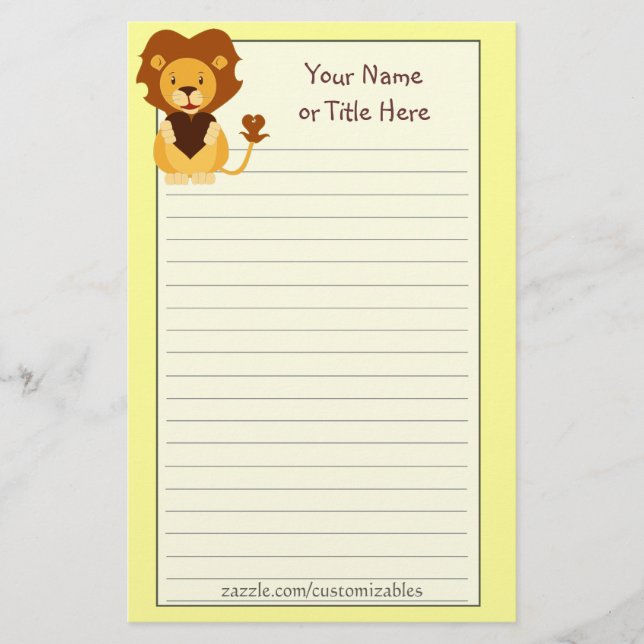 Artigos de papelaria Loving do leão (Frente)